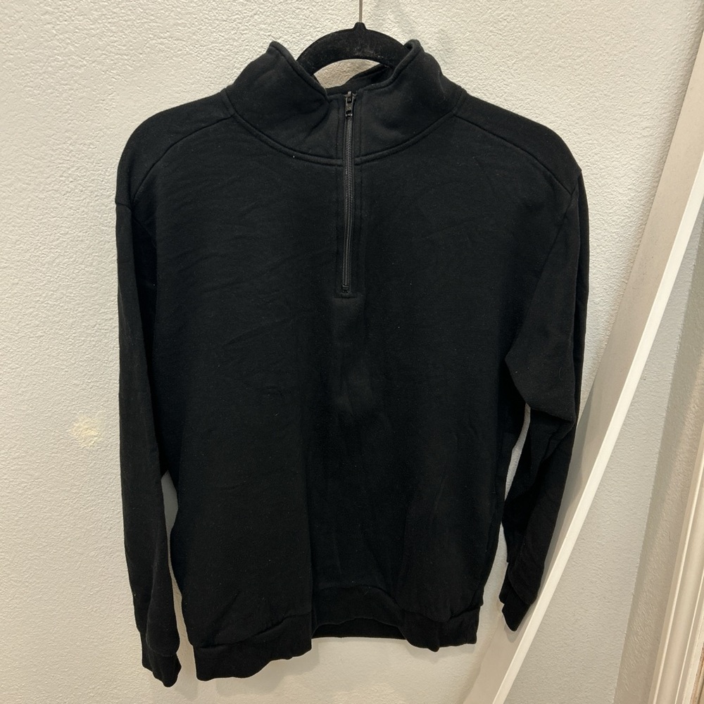 victorias secret pink Black quarter Zip Sweater